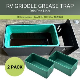 GR Innovations RV Griddle Grease Trap | Capital Griddle Compatable | Grease Drip Pan Liner | 2 Pack | 4.6 × 2.4 × 2.0