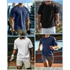 Riyiper 3 Pack Men's Big and Tall Shirts Half Sleeve