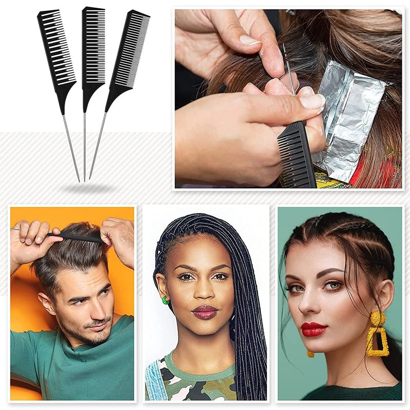 3 Pieces Different Size Highlight Comb Set Waving Hair Comb