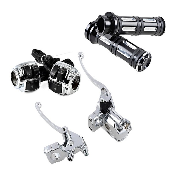CHROME Motorcycle 1" Handlebar Switches Control Horn On/Off Kit +
