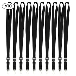 10 Pcs Black Necklace for Badge Holder Key Chain Business Card Student Card Bus Card