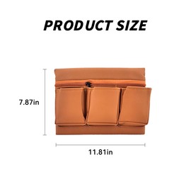 Couslcd Car Window Armrest Storage Box, Universal Multifunctional Leather Vehicle Side Door Organizer with Multiple Pocket, Comfortable Car Elbow Rest Pad, Automotive Accessories for Most Cars（Brown）