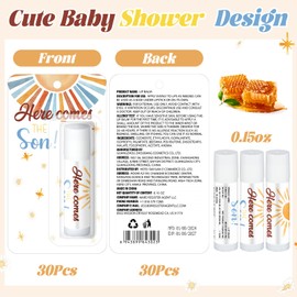 30 Pack Here Comes the Son Baby Shower Favors Games Prizes Party Gifts Bulk Sunshine Lip Balms for Winners Adults Guests Gender Reveal Favors Decorations Baby Shower Souvenirs Gift Bags Stuffers