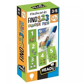 Headu MU27835 Flashcards Find 123 Magic Pen Children's Game for Counting Learning to Count Educational Game Recommended for Boys and Girls Aged 3 to 5 Years, Multi-Colour
