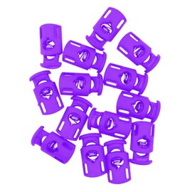 Mandala Crafts Purple Shock Cord & Plastic Cord Locks for Elastic Drawstring Clips - Bungee String & Spring Toggle Cord Ends Stopper Clamps for Shoelace Paracord