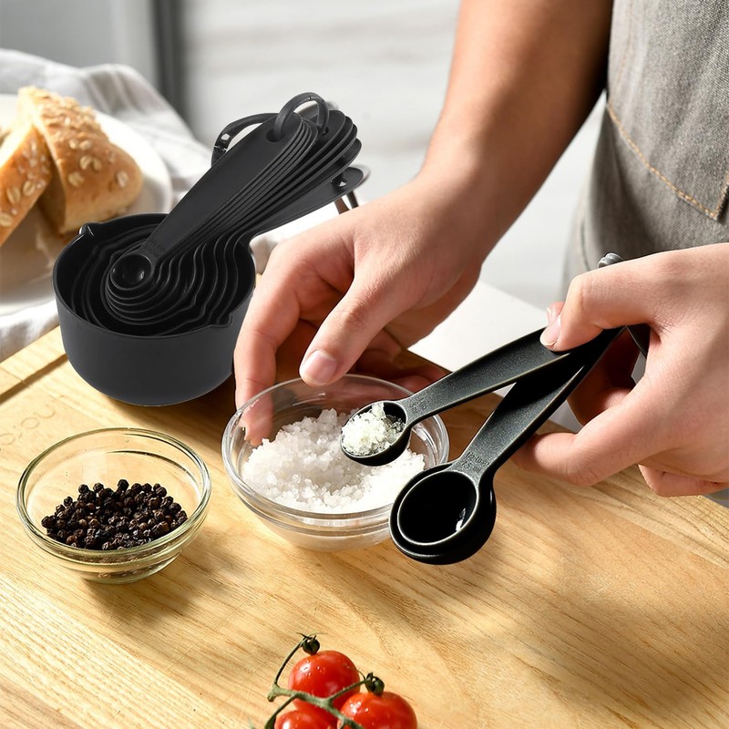 Measuring Cups,10 Piece Plastic Measuring Cups and Spoons Set,Plastic Measure