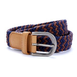 Peppercorn Kids Boys Braided Stretchy Cord Belt - Maroon/Navy - Age (4-7 yrs)