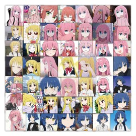 Cool Cartoon BOCCHI The Rock! Stickers(4 Sheets of 60 Stickers) for Gifts Laptop Phone Water Bottle Skateboard Luggage Car Bumper, etc FJKT