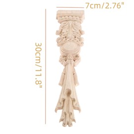 MUXSAM Wood Carved Appliques Onlays, Unpainted Carving Decals Mouldings Trim for Window Door Frame Rome Column Wall Mantel Dresser Fire Stove Surround Decor, 30x7cm/11.81"x2.76" (4-Pack)