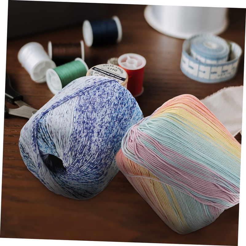 OHPHCALL 2pcs Cotton Hand Knitting Yarn Soft Woolen Line for