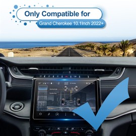 Coleya 2022 2023 2024 2025 Grand Cherokee Screen Protector for Jeep Grand Cherokee (Limited/Overland/Summit/Summit Reserve/Trailhawk) 10.1-in Touchscreen, 9H Tempered Glass 2025 Grand Cherokee 10.1"