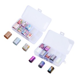 Gatuida 50 Rolls Nail Foil Transfer Stickers Set Nail Art Decals for Women DIY Manicure Decor Easy to Apply and Remove