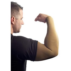 Tatjacket Tattoo Cover Up Concealer Sleeve, 2-PACK, Full Arm coverage, UPF 50 Protection, Slip Free, for Men & Women (Unisex), SMALL, BROWN