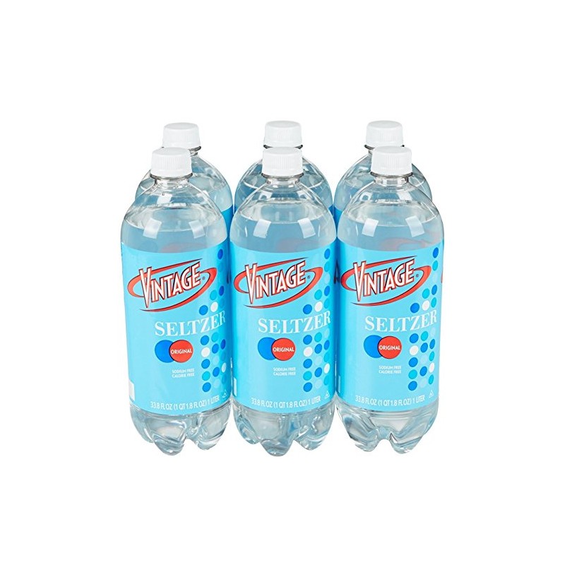 Vintage Seltzer Water, 33.8 fl oz Bottle (6-Pack)