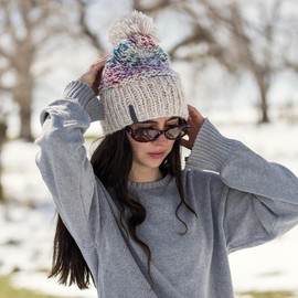 Turtle Fur Women's Firefly Knit Pom Beanie, Black