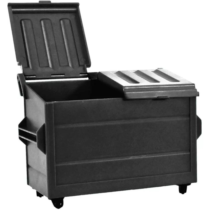 Figures Toy Company Black Dumpster & 3 Gray Trash Cans
