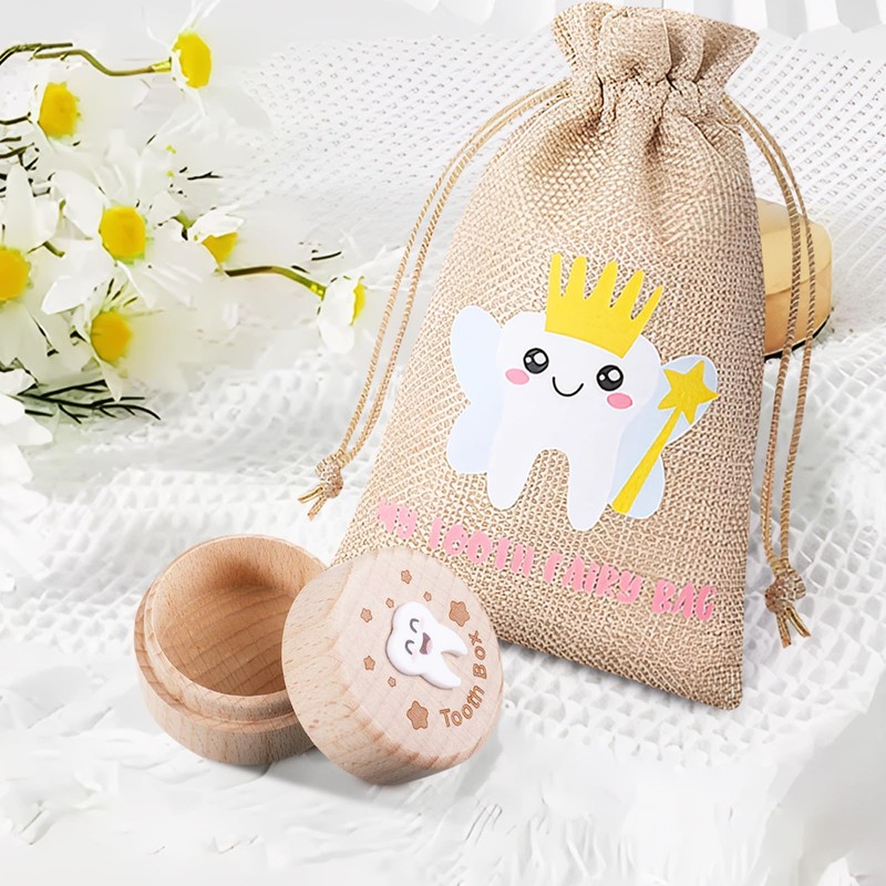 SIWOKJJO Tooth Fairy Box, Tooth Fairy Bag for Girls, Girl