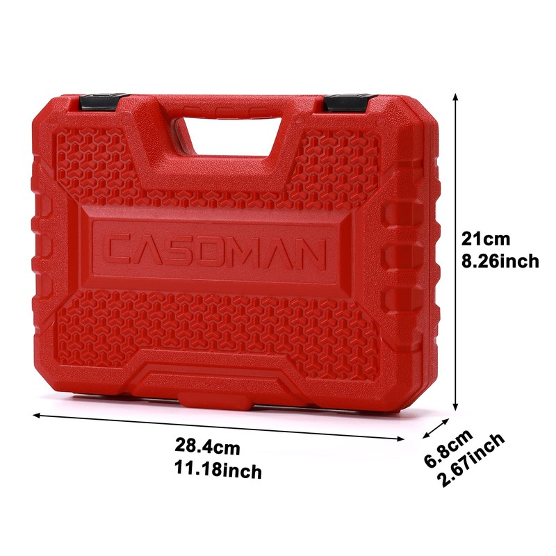 CASOMAN 1/4 Inch Drive Master Impact Socket Set, 50-Piece, 6-Point,