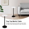 COVLON Pedestal Side Table, White Drink Table, Martini End Table