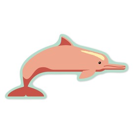 Die Cut Sticker Long Nose Dolphin, Geometric, Contour Vinyl Sticker 3 to 6 inches, (Waterproof Decal for Cars, Water Bottles, Laptops, Coolers), Large