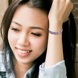 Jean Beau 4th of July Bracelets for women Men Simple Red White Blue American USA Flag Patriotic Leather Braided Rope Charm bracelets Independence Day Accessories Jewelry Gift