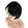 Dsimeig schwarz und weiß Bob Perücke kurz gerade mit Bangs