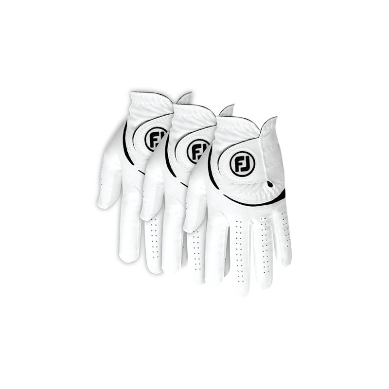 FootJoy WeatherSof Men's 3-Pack Golf Glove, White