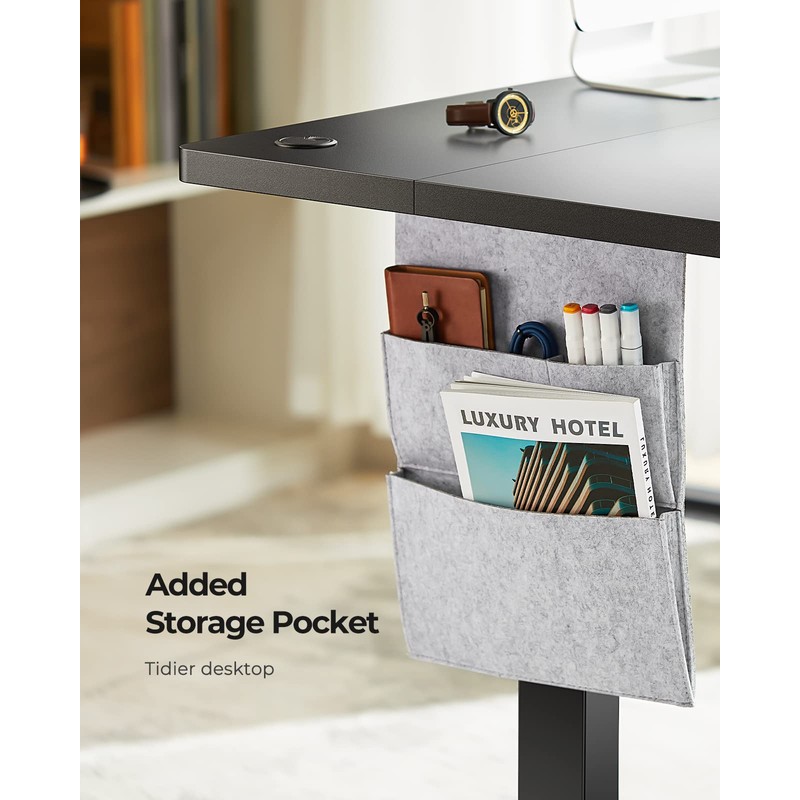 Marsail Electric Adjustable Height Standing Desk with Storage Bag, 48