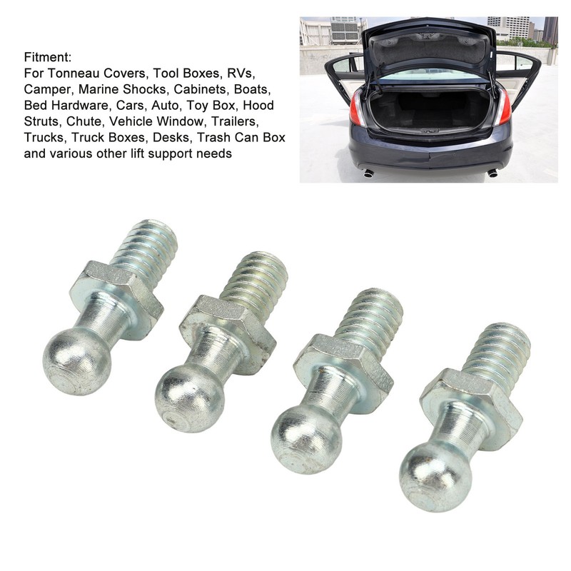 4Pcs 10mm Ball Studs 5/16‑18 Thread High Hardness Rugged Stable