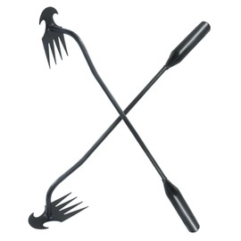 Marvexi 2Pcs Weed Puller Tool Garden Uprooting Weed Pulling Tools, 15.7" Portable Stainless Steel Weeder Tool 4-Claw Manganese Steel Weed Puller for Gardening Backyard Farm