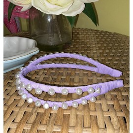 Lilly Pulitzer NEW Cross Layered Headband Lilac Pearls