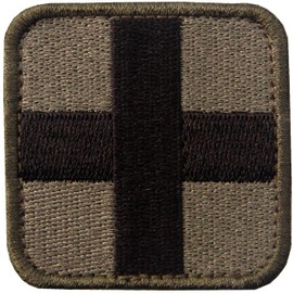 EmbTao Embroidered Medic Cross Tactical Fastener Hook & Loop Patch - Darkgoldenrod