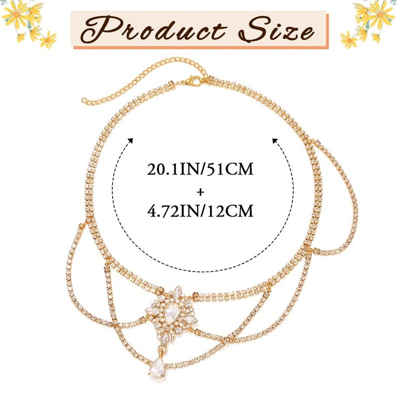 Sixexey Boho Egyptian Head Chain Gold Rhinestone Headpiece for Women