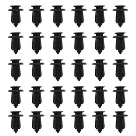 EMSea 30pcs Plastic Trim Clips Black Fit 10mm Hole For Automotive Car, Bumper, Interior, Panel