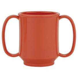 G.E.T. SN-103-RO Rio Orange 8 oz Two Handle Plastic Healthcare Mugs (Pack of 4)