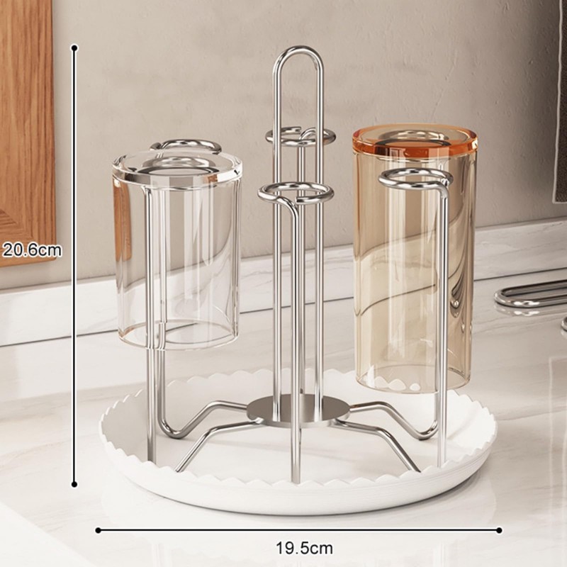 Glass Stand (with Tray) Glass Holder for Draining, Drying Glass,