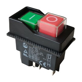 KEDU Waterproof Electromagnetic Push Button Switch for Industrial Machine Tools and Power Tools 16(12) A 250V 18A(AC-1)/15A(AC-3) 2HP 220-240V 5E4(KJD17-5Pins-250V)