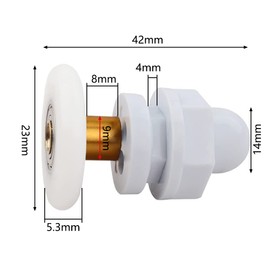 Gativs Pack of 4 Shower Cubicle Rollers, Replacement Parts, Shower Cubicles, Roller Guide, Shower Bathroom Accessories, Sliding Door Roller, Replacement Roller for Shower Cubicle Doors, Pulleys