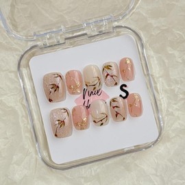 NailHaven|short nails collection continued|  handpainted cute designs| acrylic press-on| fake nails |Handmade | high quality Press on nails 10 pcs|reusable nails|nail art|nail charm|handmade press ons|uña sacri lic as - Color: S72, SIZE: Small