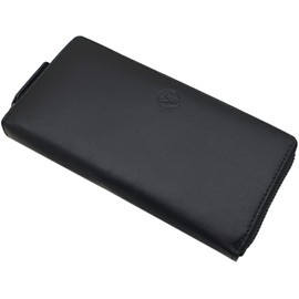 myledershop Large cowhide nappa leather women's purse/purse/purse/purse/purse/purse/purse/purse with RFID and NFC protection, black, Modern