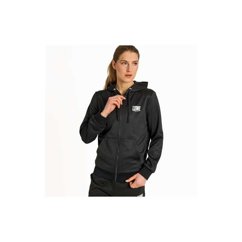 LEONE 1947 ABX146 Felpa con Cappuccio Zip Logo Poly French