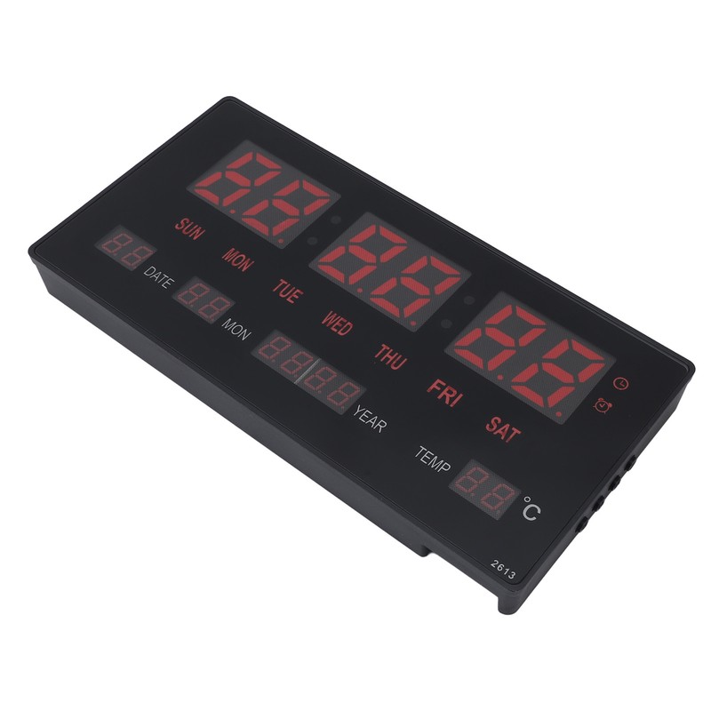 LED Number Clock Large Big Digital Display with Temperature Wall