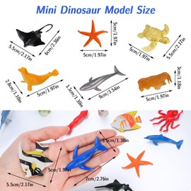 FRIUSATE 46pcs Mini Sea Animal Figures Sea Creatures Toys Under the Sea Animals Toys Sea Life Toys Ocean Animals Figures for Children Kids Educational Learning Toys