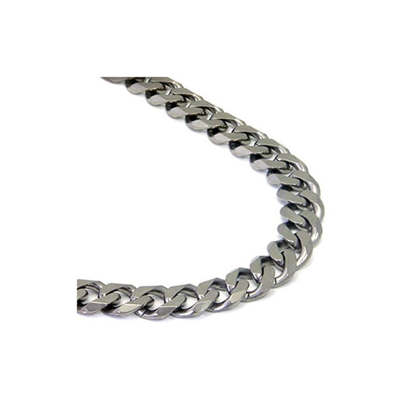 Italian Cut Titanium 10MM Curb Necklace Chain 20"