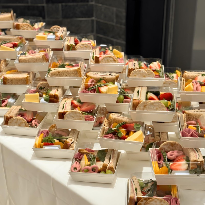 50 Pack Small Charcuterie Boxes with Clear Lids - Disposable