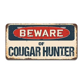 SignMission Beware of Cougar Hunter Aluminum License Plate | License Plate 12" X 6" Fits Any Car, Truck, SUV, RV, or Trailer | Made in The USA