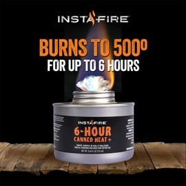 InstaFire 6-Hour Canned Heat (24 Cans), Canned Heat for Cooking, Canned Heat for Food, Heat for Camping, Heat for Camp Stove, Indoor Heat, Nontoxic Heat, Emergency Heat, Heat for Emergency