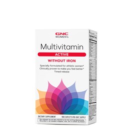 GNC Women's Multivitamin Active Without Iron, Supports an Active Lifestyle, 30+ Nutrient Formula, Promotes Bone & Joint Health, Helps Energy Production, 180 Caplets