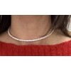 Caprilite Classic Slim One Row Crystal Choker Necklace Silver Sparkly