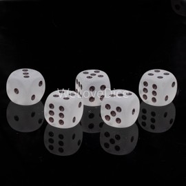 WeLoveBeads W6 Cube (16 mm) in Crystal Clear Matte / Black Dots - Made in Germany - Pack of 5